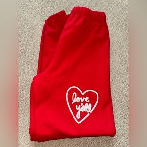 Addison Rae “Love Y’all” red sweatpants Size S NEW!